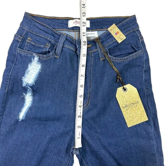 High-Waisted Dark Wash Stacked Jeans NWT Sz L - Picture 12 of 12